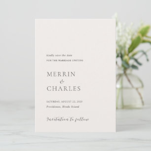 Stylish Neutral Modern Wedding Save The Date