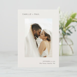 Stylish Neutral Photo Minimalist Wedding Save The Date