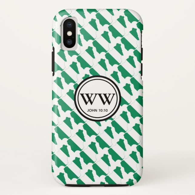 Stylish NIGERIA NAIJA Monogram Abundant Life Case-Mate iPhone Case (Back)