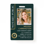 Stylish Notary Public Photo QR Code ID Green Gold