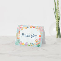 Stylish Ocean-themed Shell-ebrate Thank You Card 