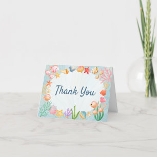 Stylish Ocean-themed Shell-ebrate Thank You Card 