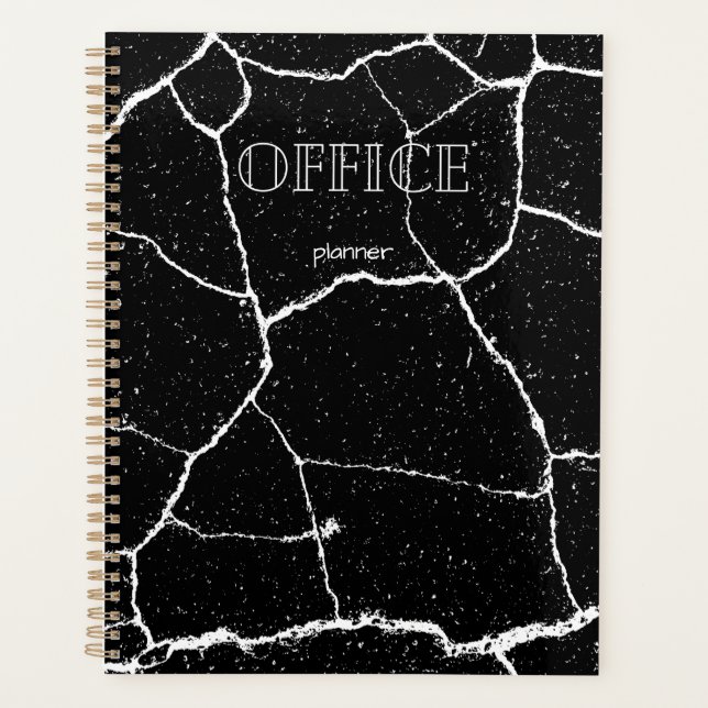 Stylish Office l Business black white Planner (Front)