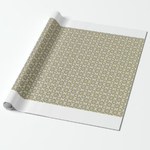 Stylish olive green Fleur de Lis repeating pattern Wrapping Paper