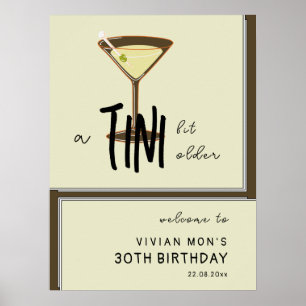 Stylish Olive Green Modern Birthday Welcome Poster