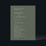 Stylish Olive Green Modern Wedding Program<br><div class="desc">Modern wedding program featuring a simple yet elegant design.</div>