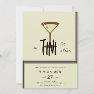 Stylish Olive Martini a Tini Bit Older Birthday Invitation