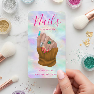 Stylish Opal Manicurist Artist Nail Salon Modern Business Card