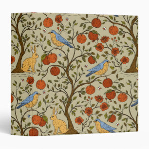 Stylish Orange Apples on Brown Trees Design Binder