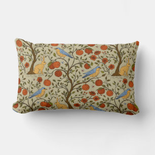 Stylish Orange Apples on Brown Trees Design Lumbar Pillow