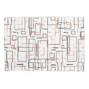 Stylish Orange Black Pattern Pillowcase
