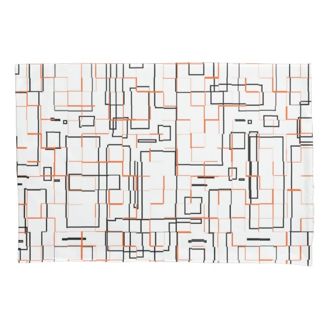 Stylish Orange Black Pattern  Pillowcase (Front)