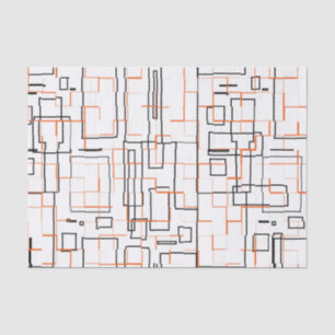 Stylish Orange Black Pattern Tissue Paper