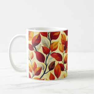 Stylish Orange Brown Yellow Autumn Leaves Coffee Mug