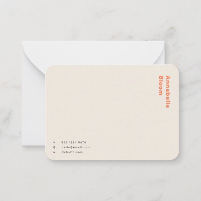 Stylish Orange Minimal Modern Trendy Card (Front)