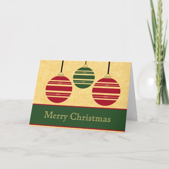 Stylish Ornaments Christmas Card (Front)