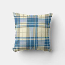 Stylish Pale Blue Beige Plaid Pattern