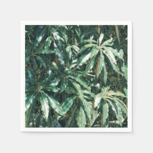 Stylish Pale Green Mango Leaves Paper Napkin