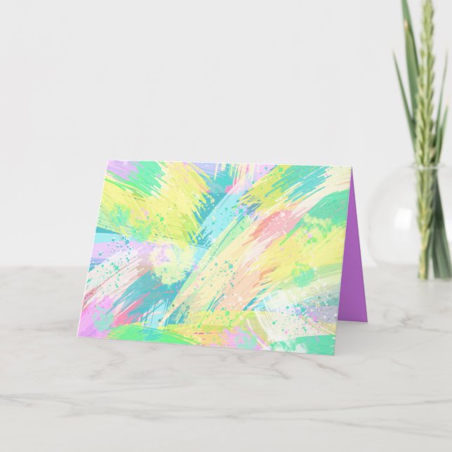 Stylish Pale Pastel Colours Abstract Art Card (Front)