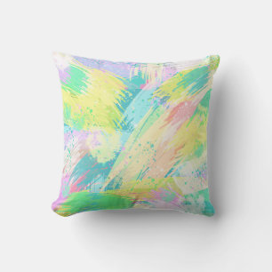Stylish Pale Pastel Colours Abstract Art Throw Pillow