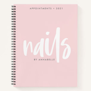 Stylish Pale Pink Nails Appointment Book
