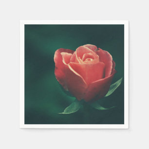 Stylish Pale Red Rose Flower Paper Napkin