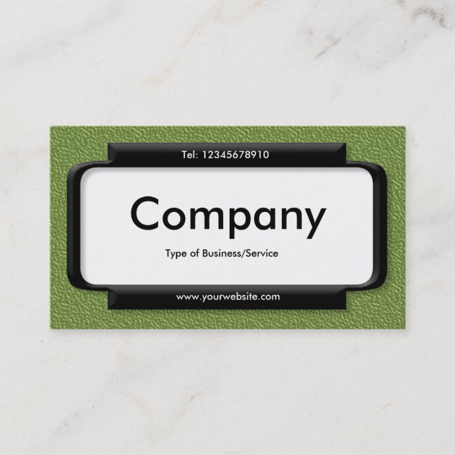 Stylish Panel - Green Embossed Texture Business Card (Front)