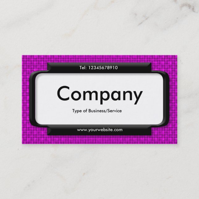 Stylish Panel - Magenta Purple Fabric Texture Business Card (Front)