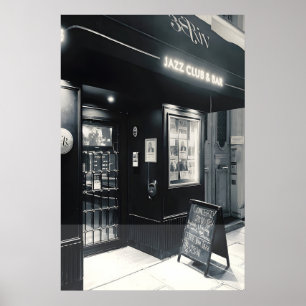 Stylish Parisian Jazz Club Photography Print on