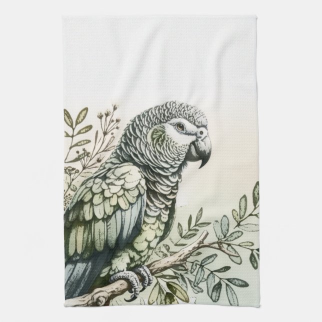 Stylish Parrot Kitchen Towel (Vertical)