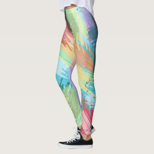 Stylish Pastel Colours Abstract Art Leggings