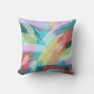 Stylish Pastel Colours Abstract Art Throw Pillow