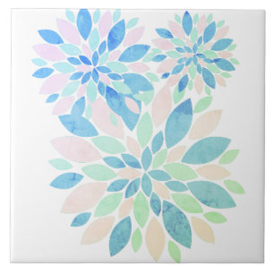 Stylish Pastel Colours Flower Petals Tile