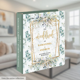 Stylish Pastel Colours Gold Boho Eucalyptus Weddin Binder