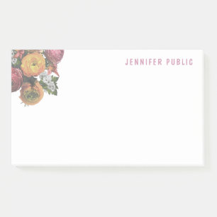 Stylish Pastel Colours Watercolor Roses Template Post-it Notes