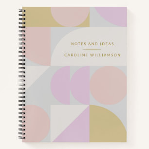 Stylish Pastel Geometric Shapes Personalized Idea Notebook