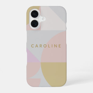 Stylish Pastel Geometric Shapes Personalized iPhone 16 Case