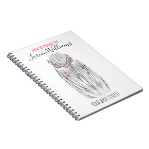 Stylish Pastel Hair Stylist Braid Hairstyle Flower Notebook