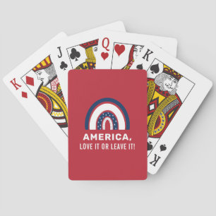 Stylish Patriotic American Rainbow USA 4th Of July Playing Cards