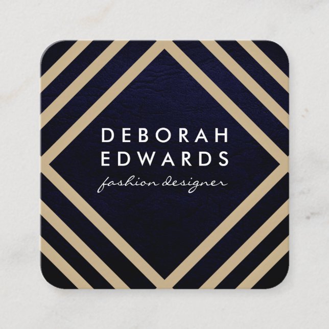 Stylish Pattern with Modern Texture Square Business Card (Front)
