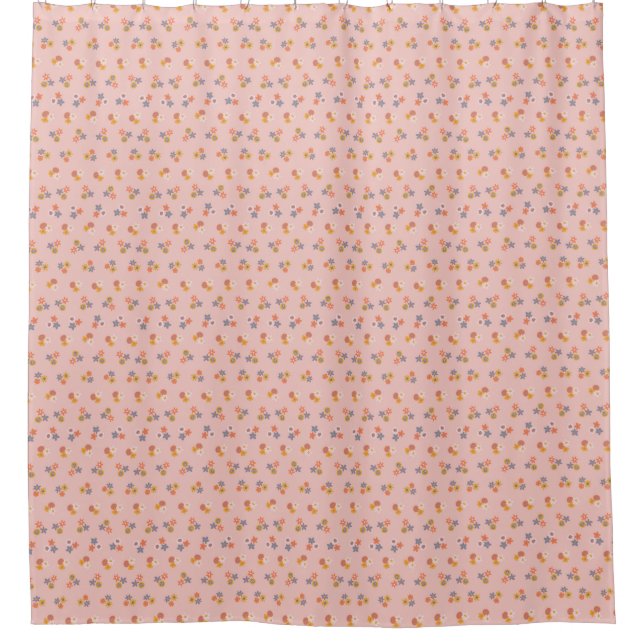 Stylish peach blue ditsy floral pattern (Front)