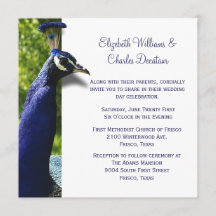 Stylish Peacock Custom Wedding Invitation