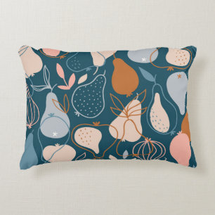 Stylish Pear: Scandinavian Dark Pattern Accent Pillow