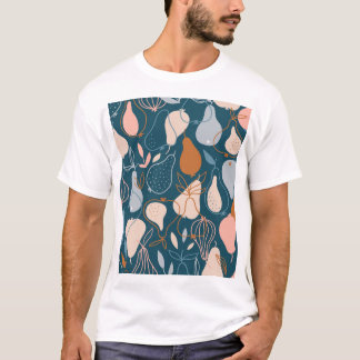 Stylish Pear: Scandinavian Dark Pattern T-Shirt