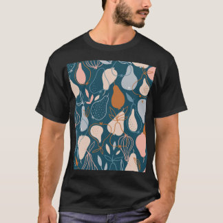 Stylish Pear: Scandinavian Dark Pattern T-Shirt