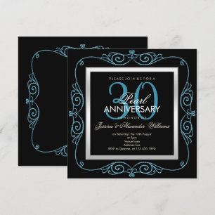 Stylish Pearl Framed 30th Wedding Anniversary Invitation