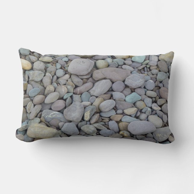 Stylish Pebble Stone Pillow, Sleeping Like a Rock Lumbar Pillow (Front)