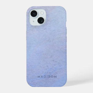 Stylish Periwinkle Purple Ombre Pattern Name iPhone 15 Case