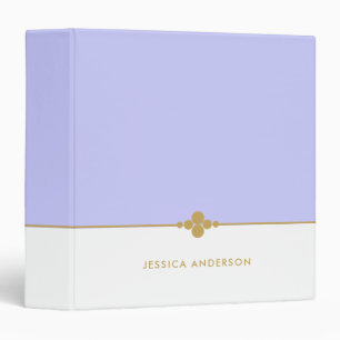 Stylish Periwinkle White Gold Name Binder