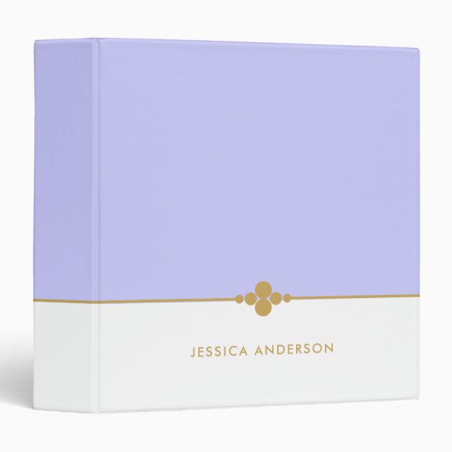 Stylish Periwinkle White Gold Name Binder (Front/Spine)